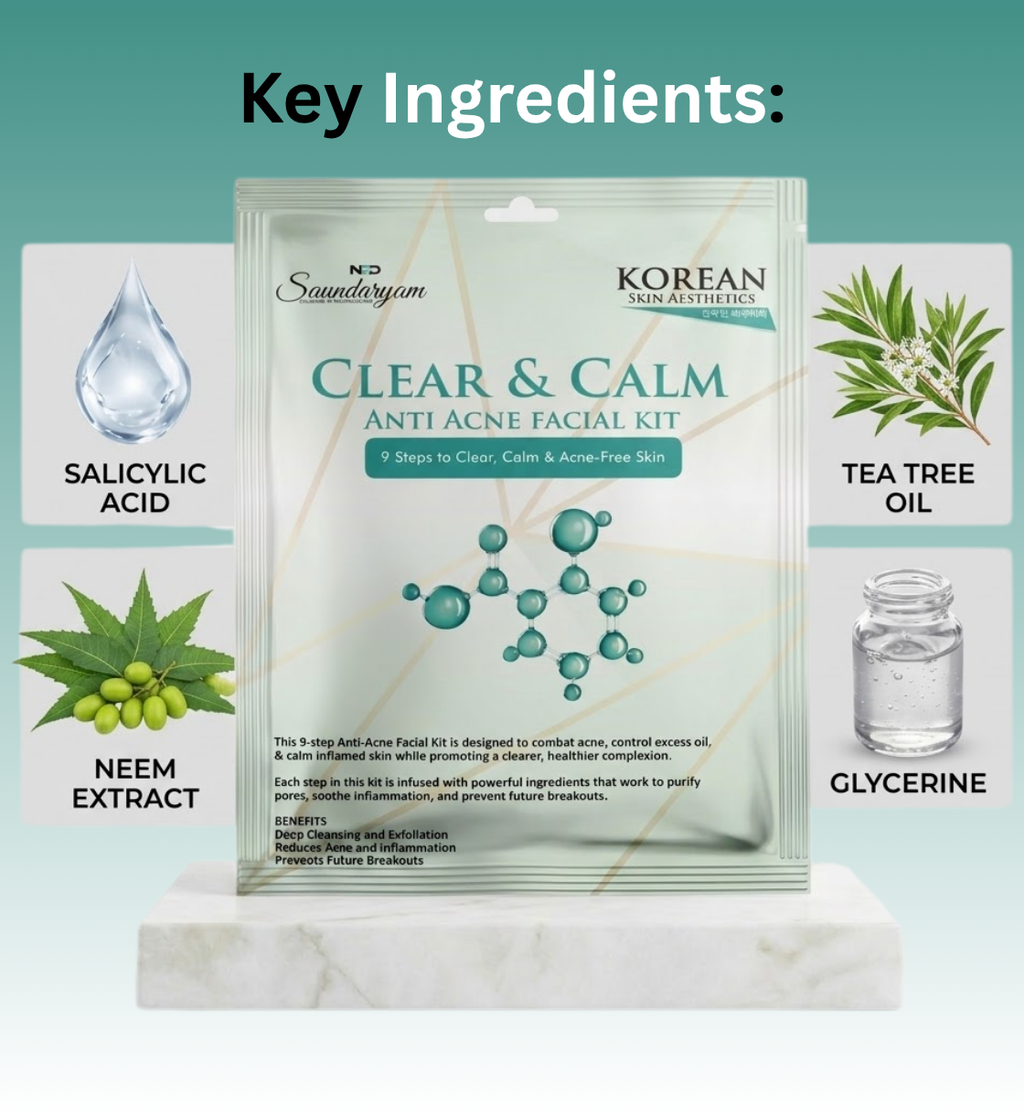 CLEAR AND CALM  FACIAL - 9. STEP FACIAL KIT FOR ACNE &OILY SKIN