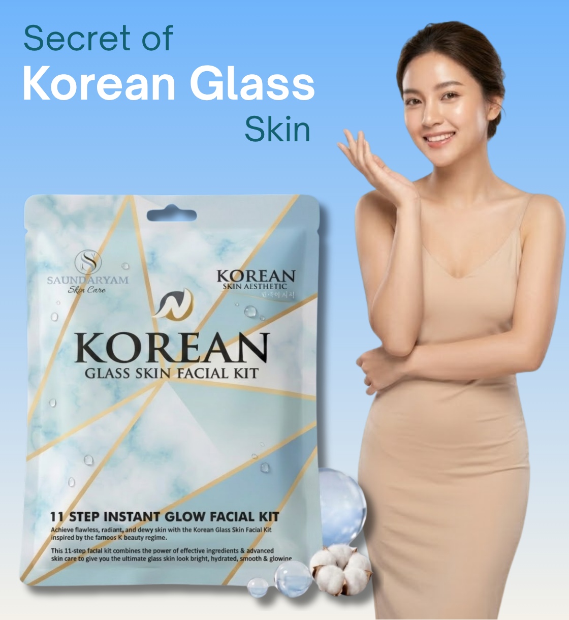 KOREAN GLASS SKIN FACIAL -11 STEP FACAIL KIT FOR GLASS SKIN