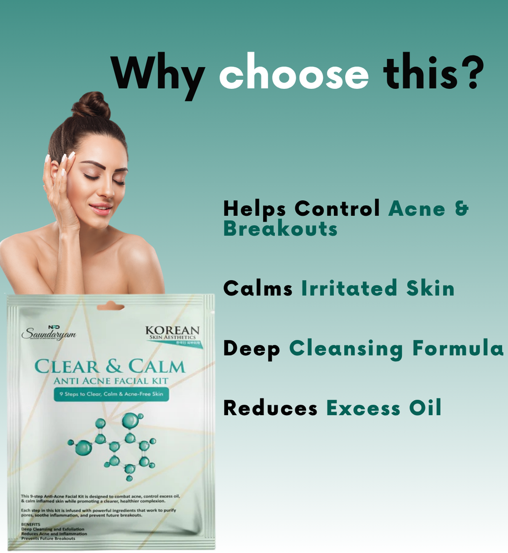 CLEAR AND CALM  FACIAL - 9. STEP FACIAL KIT FOR ACNE &OILY SKIN