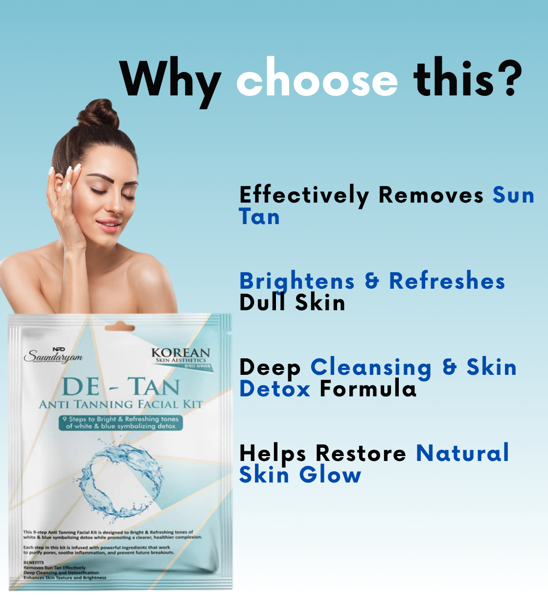 D-TAN FACIAL- 9 STEP FACIAL KIT FOR TANNING