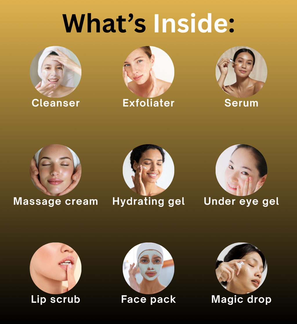 GOLD 24  FACIAL -9  STEP FACIAL KIT FOR GLOW
