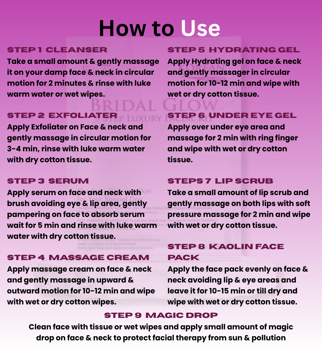 9. STEP FACIAL KIT FOR BRIDAL