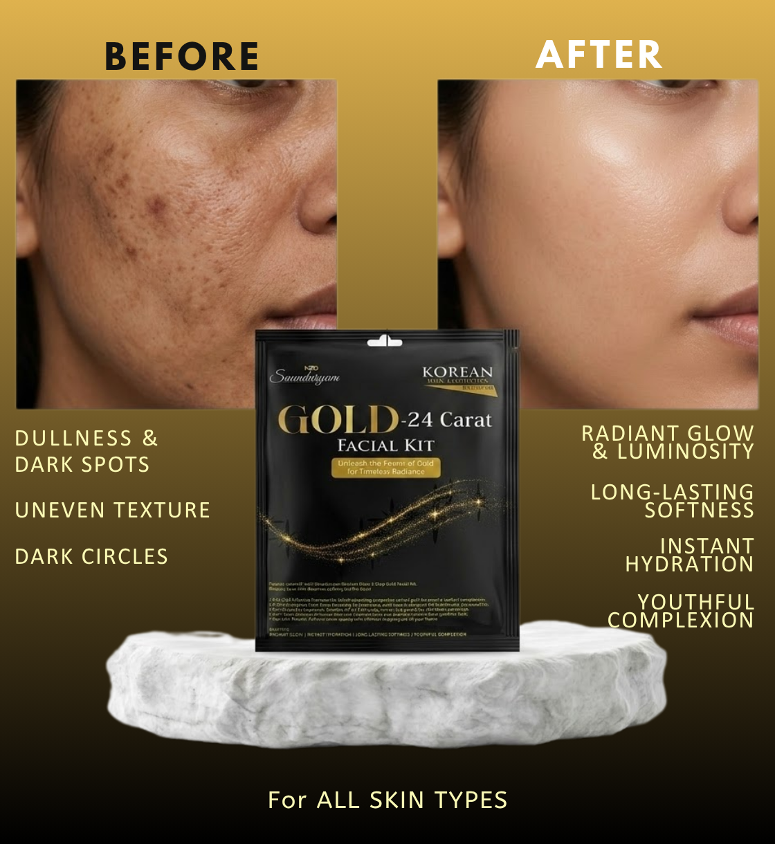 GOLD 24  FACIAL -9  STEP FACIAL KIT FOR GLOW
