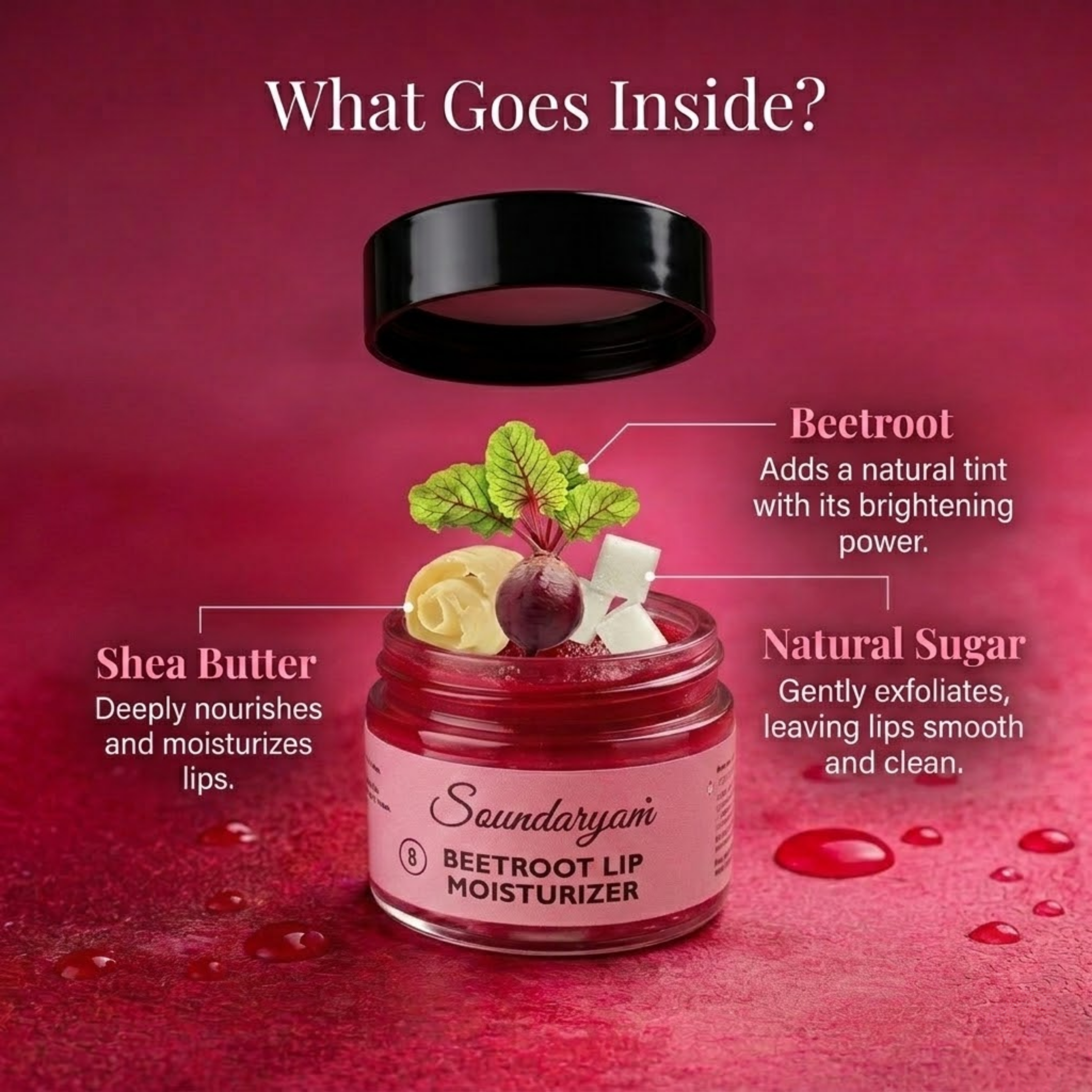 Beet Root Lip Moisturizer- Moisturizer For Lips with Beetroot Extract