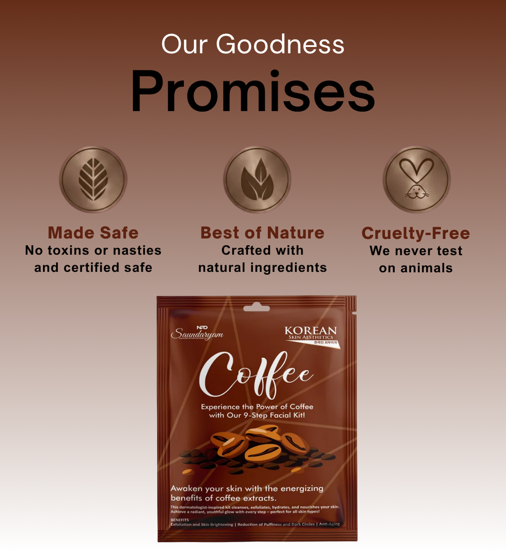 COFEE FACIAL KIT- 9 STEP FACIAL KIT FOR SHINHING