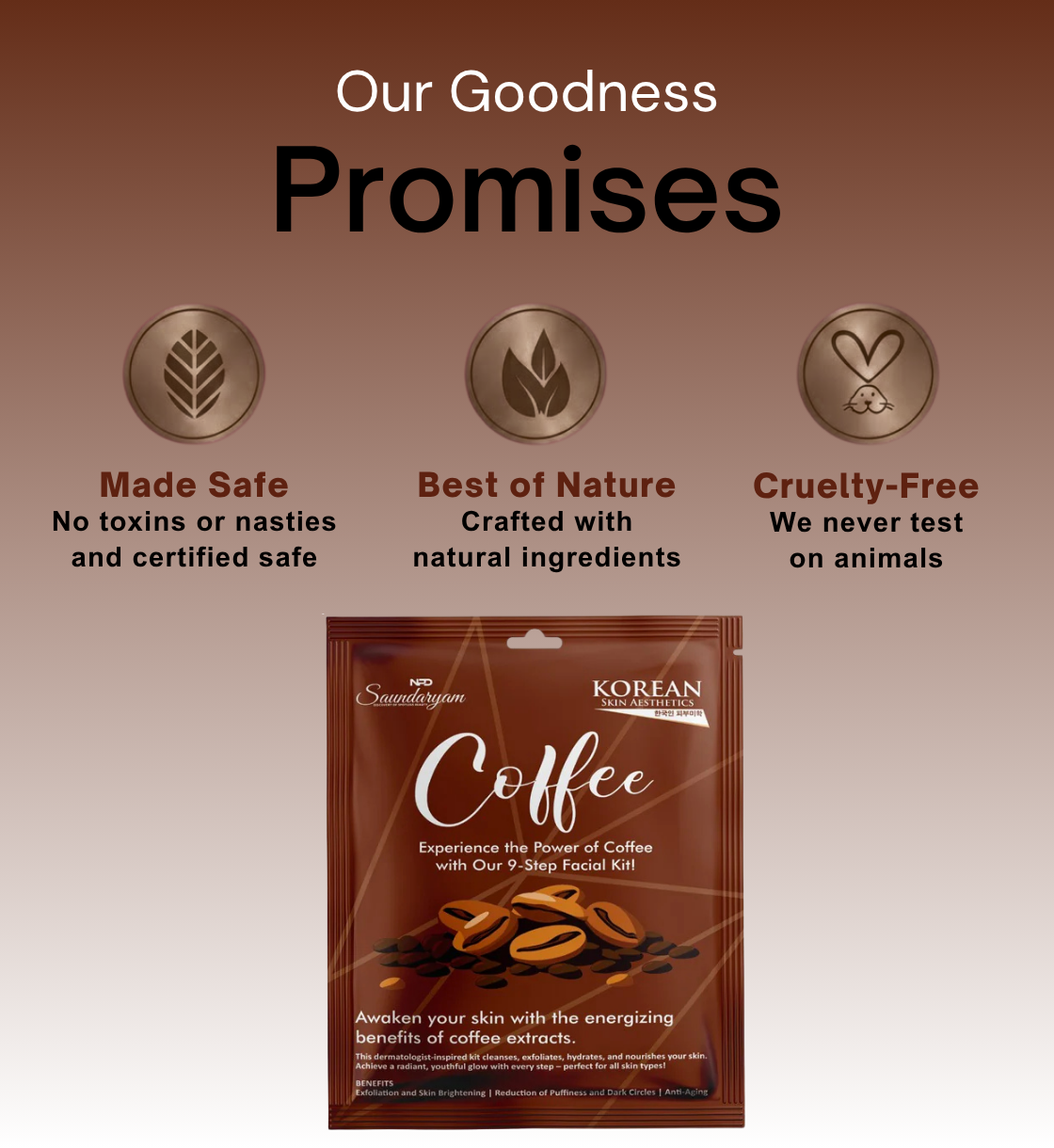 COFEE FACIAL KIT- 9 STEP FACIAL KIT FOR SHINHING