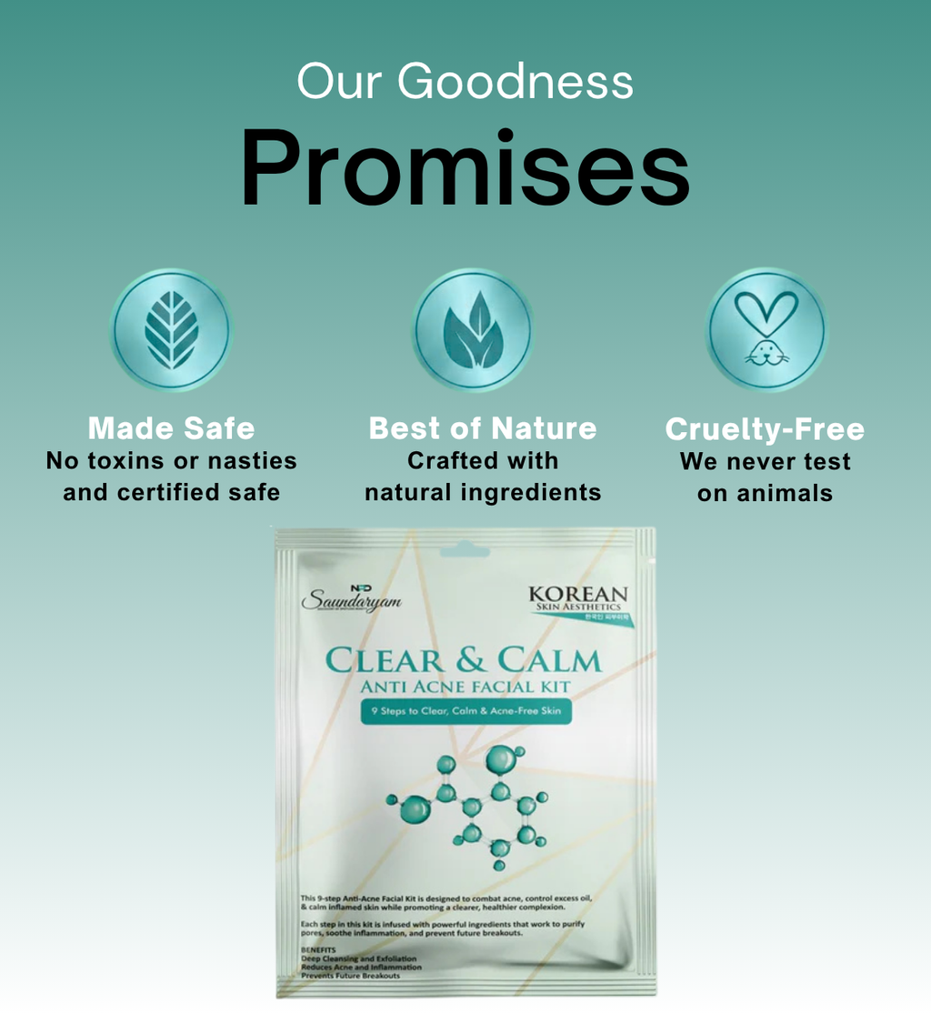 CLEAR AND CALM  FACIAL - 9. STEP FACIAL KIT FOR ACNE &OILY SKIN