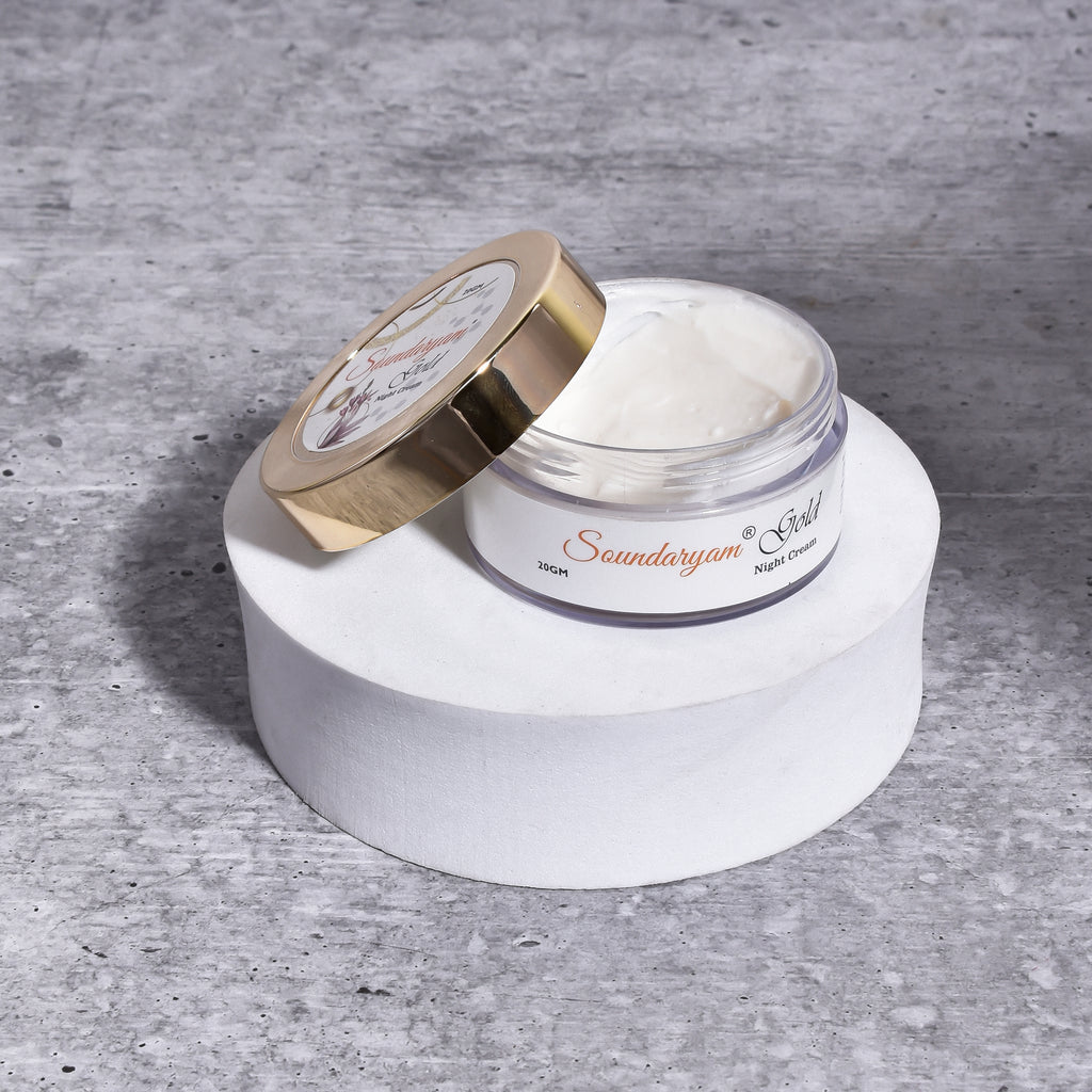 Saundaryam Gold Cream- Kojic Acid, Retinol Niacinamide Night Cream for Anti Pigmentation and Anti-ageing and Fairness