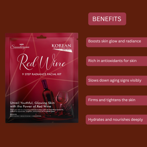 RED WINE  FACIAL -9  STEP FACIAL KIT FOR BRIGHTNING