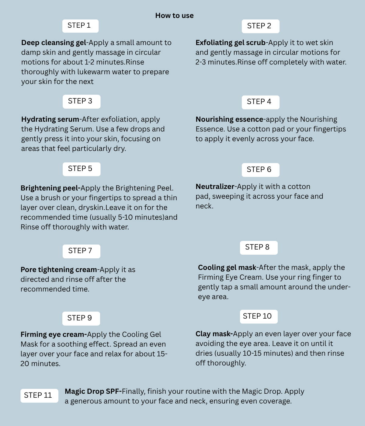 HYDRA GLOW FACIAL -911 STEP FACILA FOR HYDRA