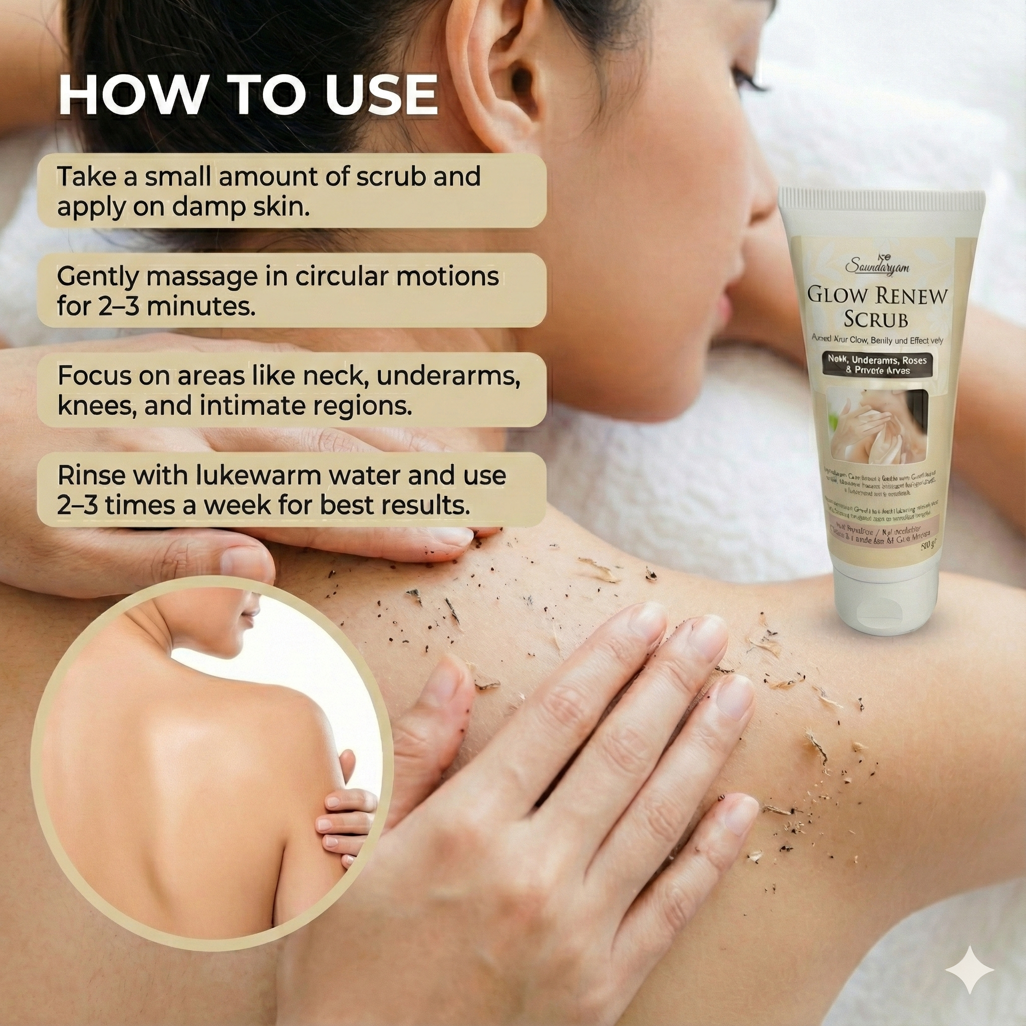 Glow Renew Scrub – Instant Tan Removal Gel-Based Skin Exfoliator (Visible Results in Just 10 Seconds)