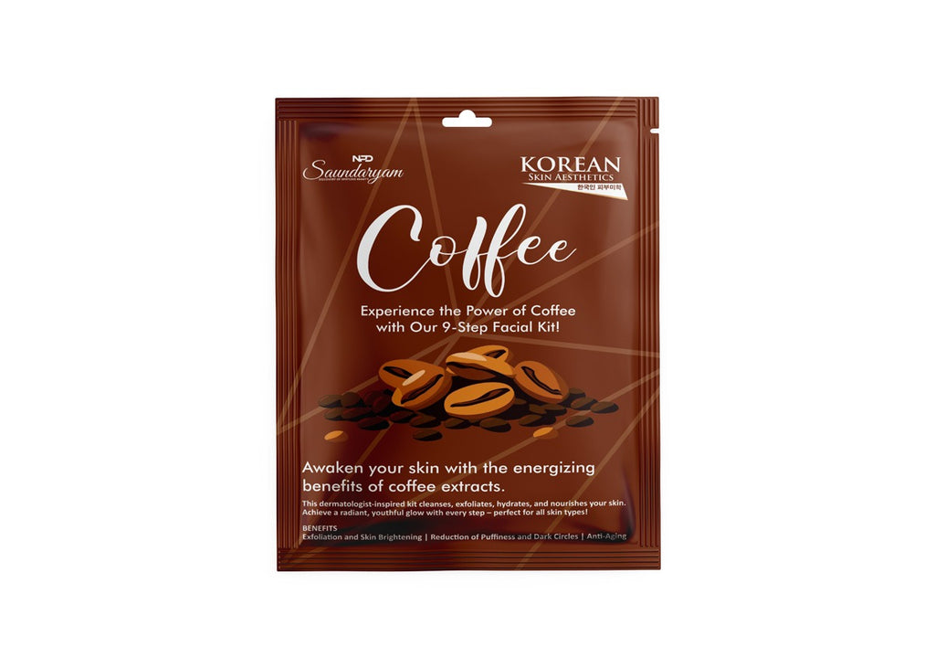COFEE FACIAL KIT- 9 STEP FACIAL KIT FOR SHINHING