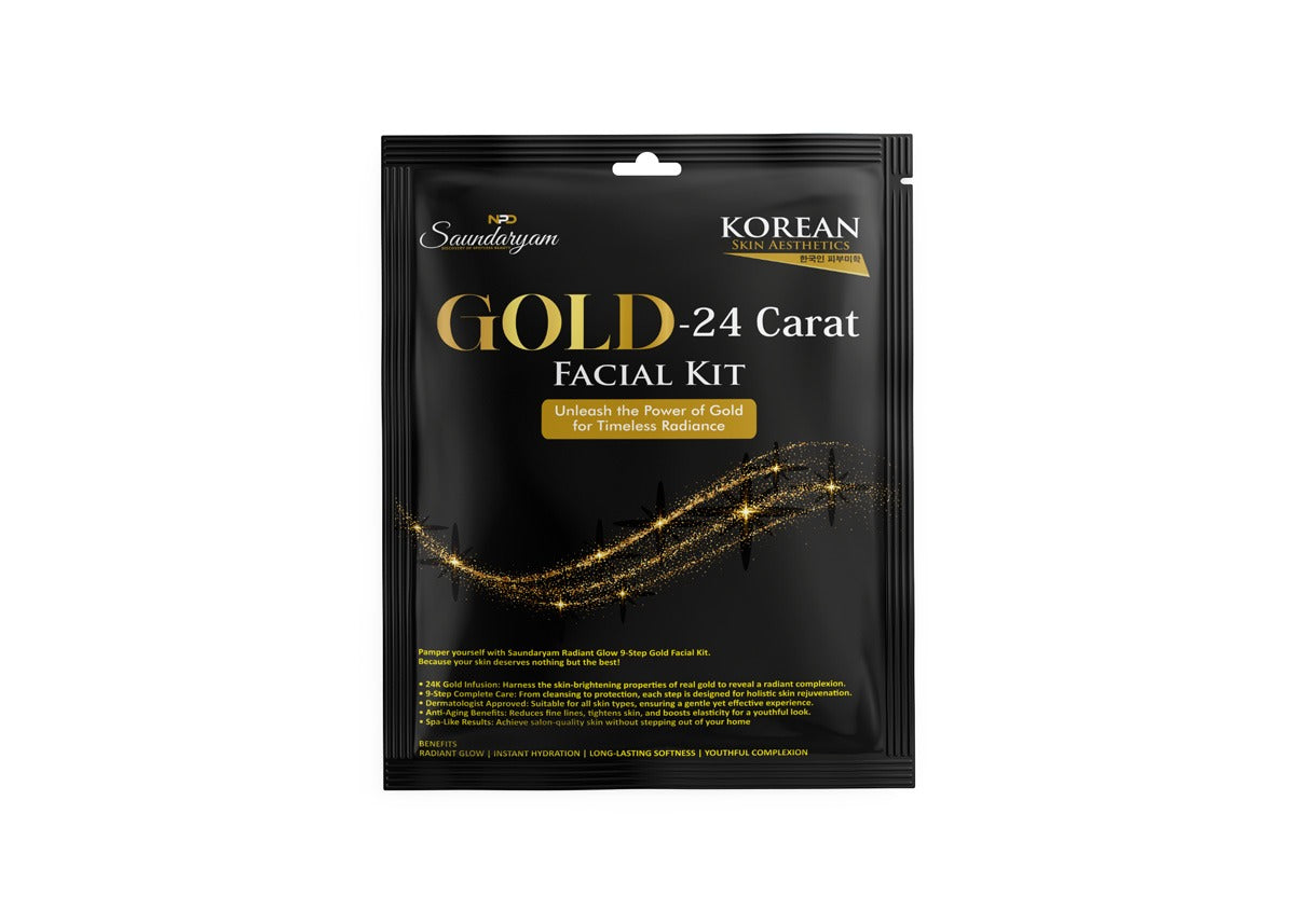 GOLD 24  FACIAL -9  STEP FACIAL KIT FOR GLOW