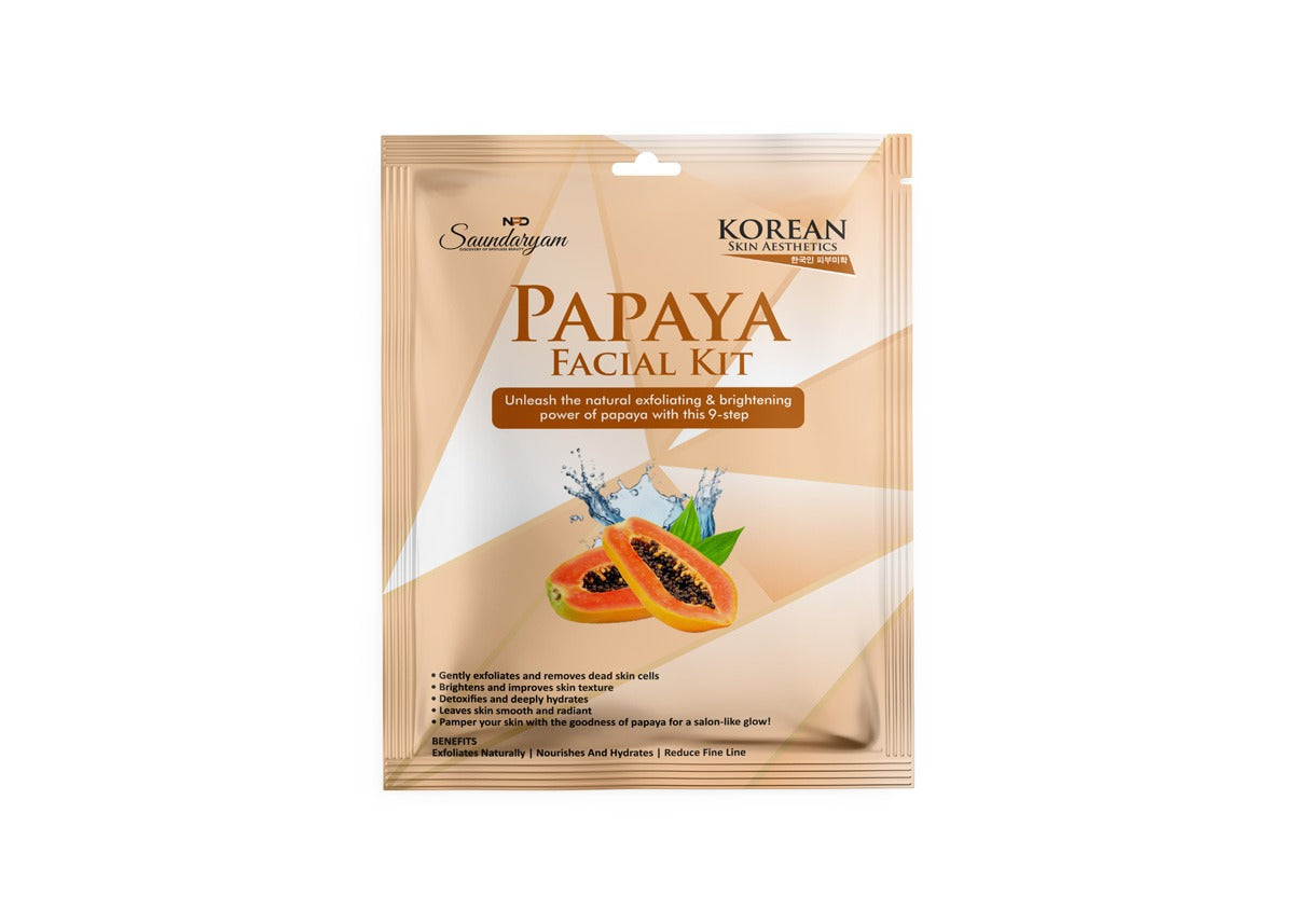 PAPAYA FACIAL KIT-9  STEP PAPAYA FACIAL KIT FOR BRIGHTNING