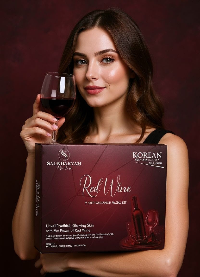 RED WINE  FACIAL -9  STEP FACIAL KIT FOR BRIGHTNING (Big)